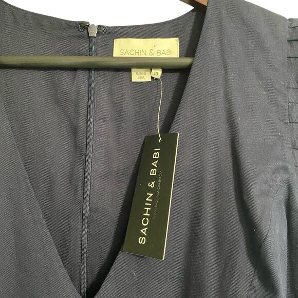 NWT Anthropologie Sachin Babi Rosa Dress Women’s 10 Cotton Maxi Blue Polka Dot - Picture 4 of 10